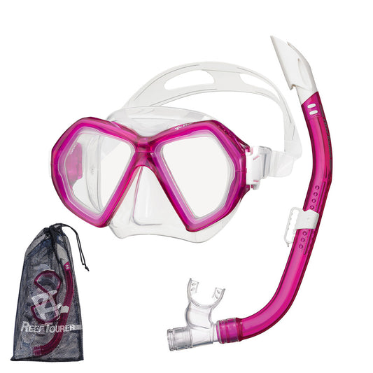 Adult X-Plore 2-Window Mask & Snorkel Combo, Bougainvillea Pink
