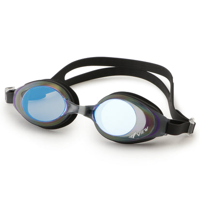 Fitness SWIPE Swim Goggles V-630ASA, Black/Blue Mirrored Lens