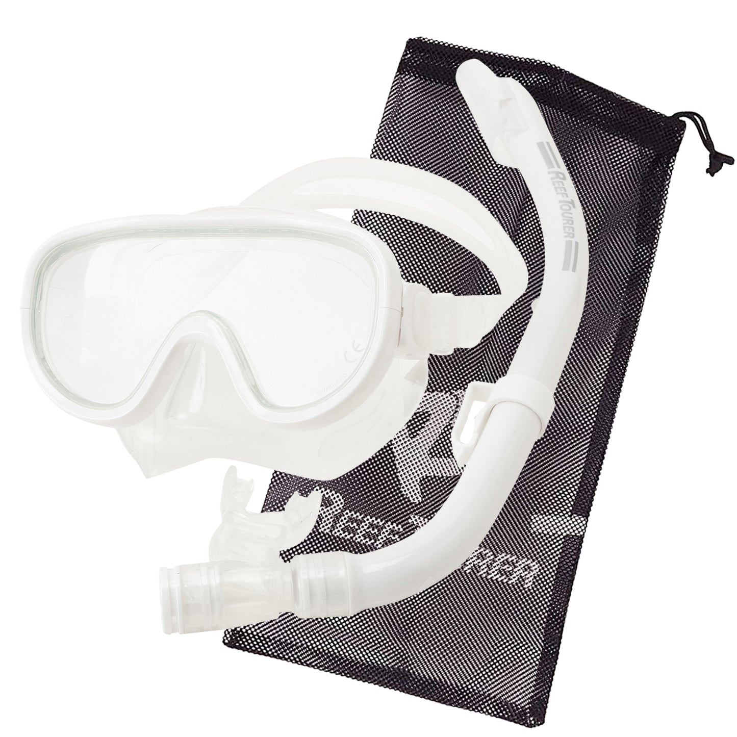 Adult Single-Window Mask & Snorkel Combo, White