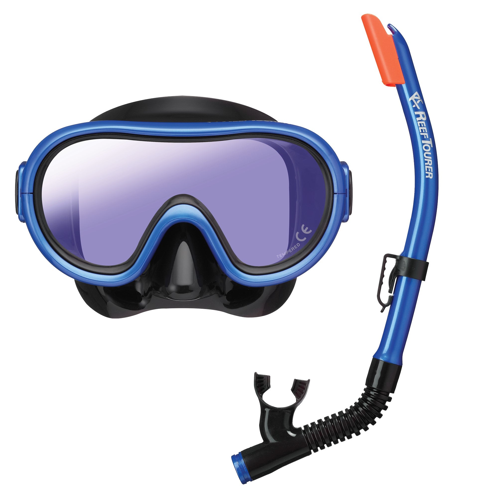 Youth Single-Window Mirrored Lens Mask & Snorkel Set for Kids Ages 4-9, RC0206M