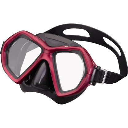 Adult X-Plore 2-Window Snorkeling Mask, Black/Metallic Dark Red